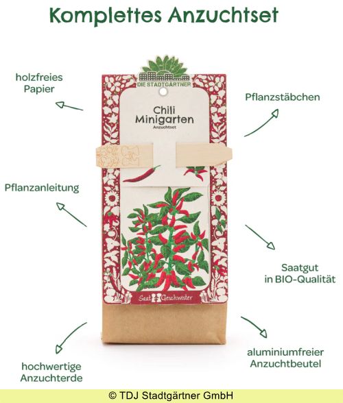 Minigarten Chili - Anzuchtset (Bio-Saatgut) – Bild 2