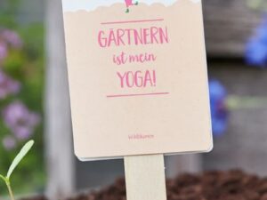 Saatgruß 'Gärtnern ist mein Yoga'