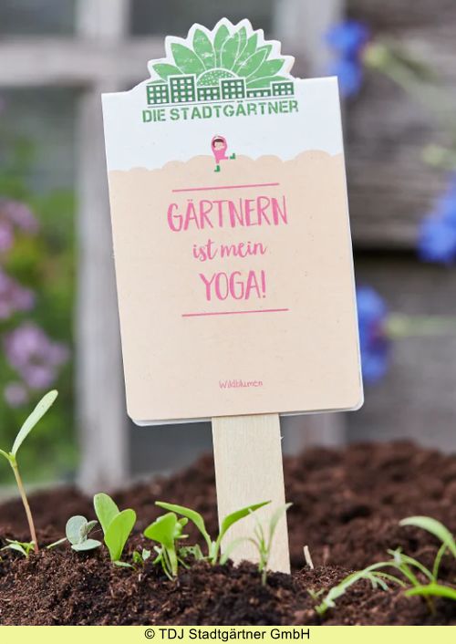 Saatgruß 'Gärtnern ist mein Yoga'